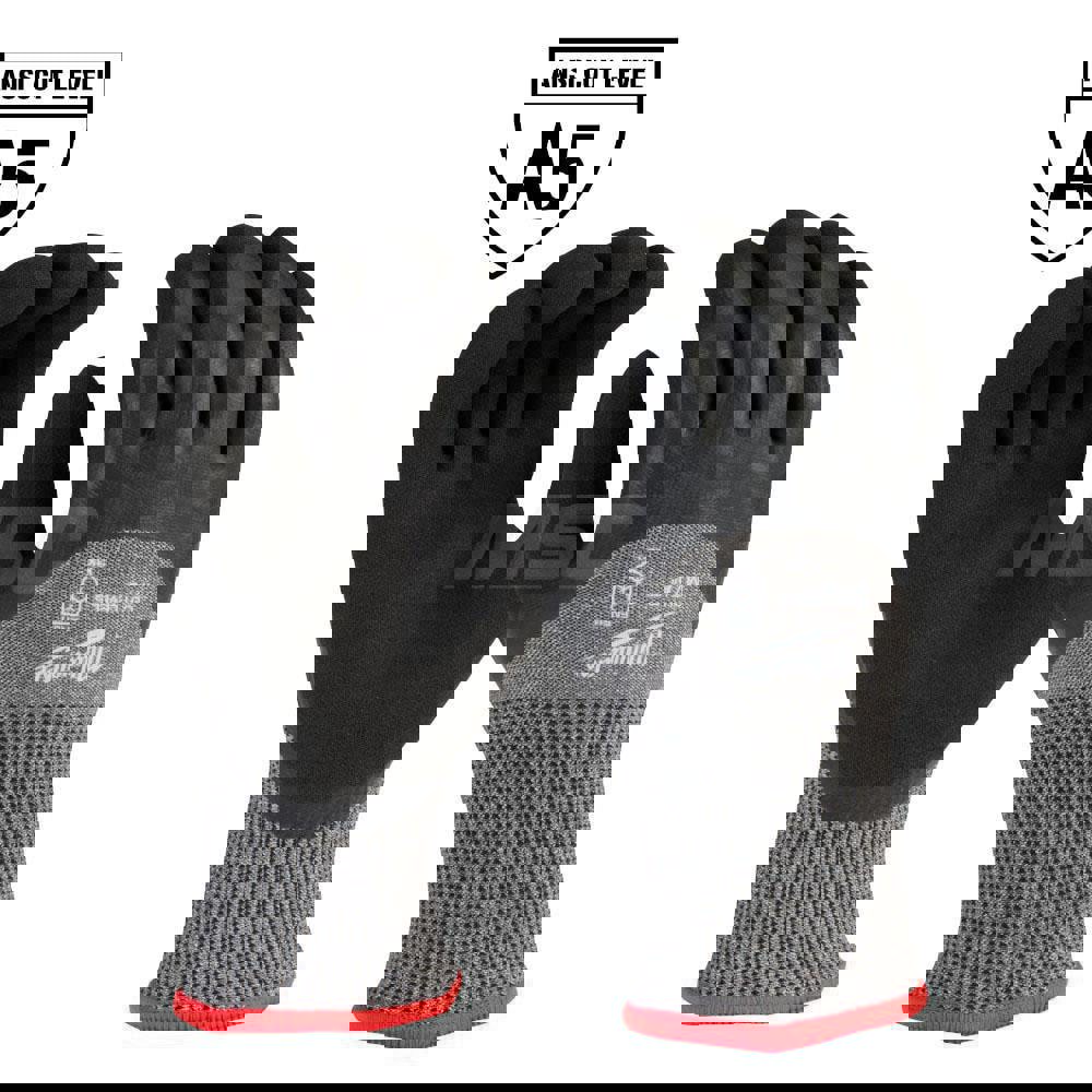Cut, Puncture & Abrasive-Resistant Gloves: Size M, ANSI Cut A5, ANSI Puncture 0, Latex, Nylon